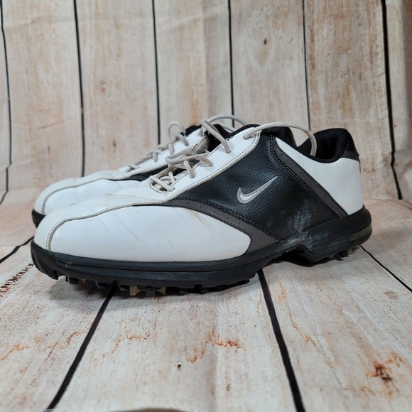 Nike Heritage Golf Men’s White Black Cleats‎ Shoes 418624-101 US Size 9 - Picture 1 of 11